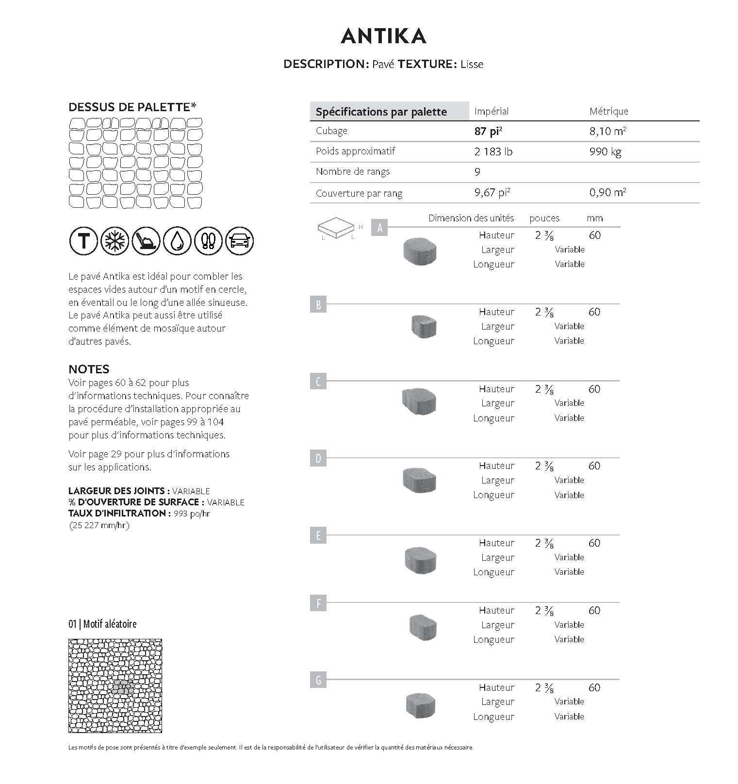 Spec Sheet FR