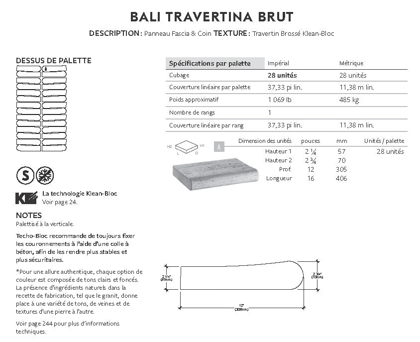 Spec Sheet FR