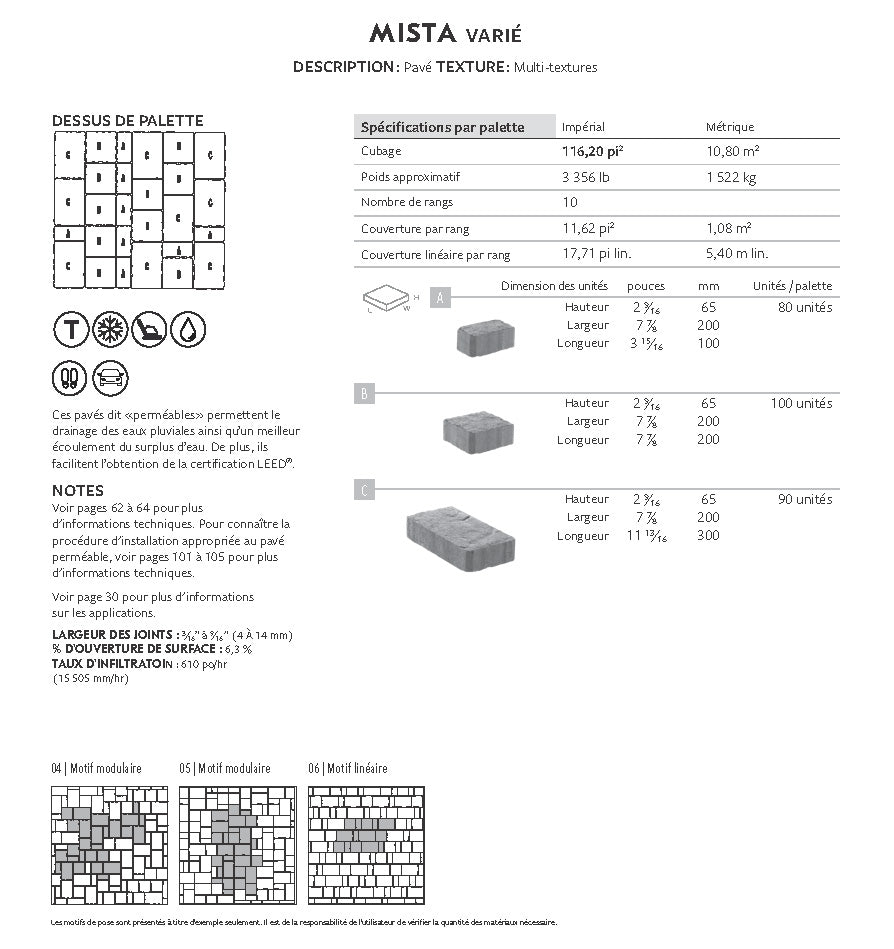 Spec Sheet FR