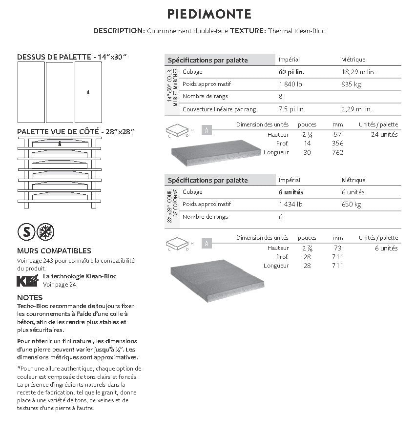 Spec Sheet FR